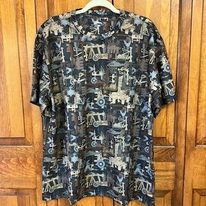 Tri-Mountain UltraCool Technology Oilfield Camo Crew Neck Shortsleeved Tee XL